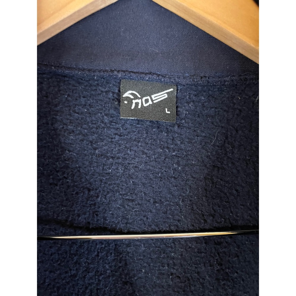 London England NAS jacket full zip navy gold crown emblem Sz L - Picture 3 of 6